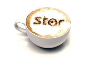 star cappuccino coffee cup