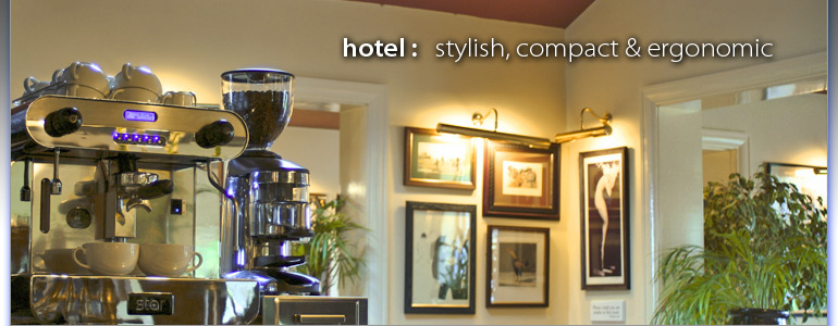 Hotel: Stylish, compact and ergonomic espresso machine